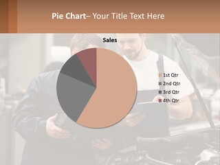 Two Men Looking At A Clipboard In Front Of A Car PowerPoint Template