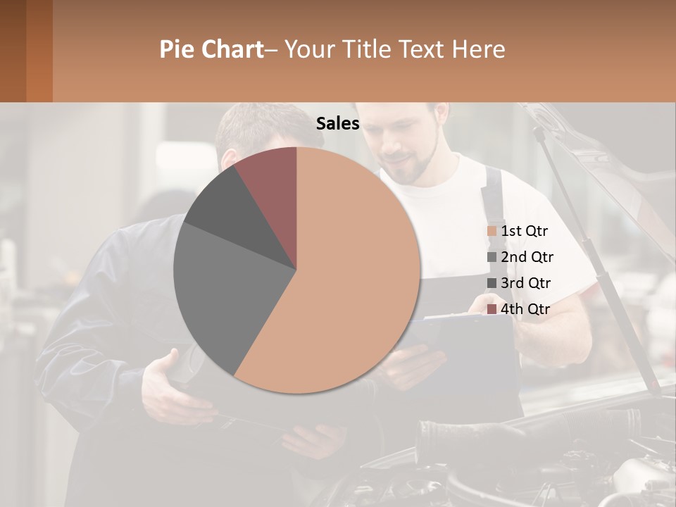 Two Men Looking At A Clipboard In Front Of A Car PowerPoint Template