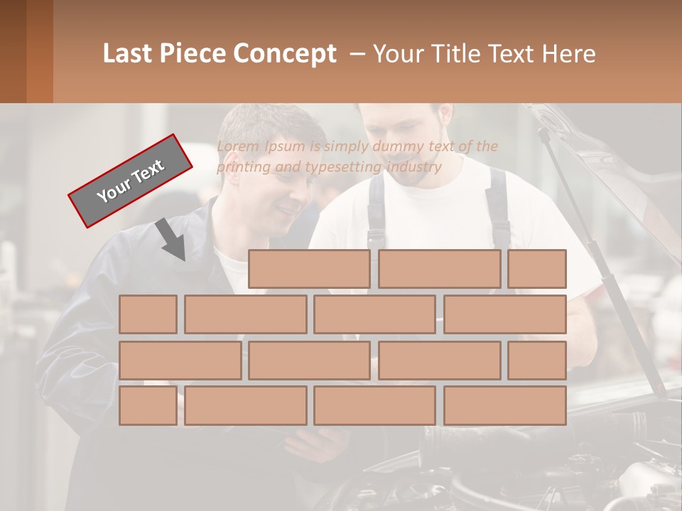 Two Men Looking At A Clipboard In Front Of A Car PowerPoint Template