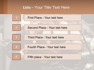 Two Men Looking At A Clipboard In Front Of A Car PowerPoint Template