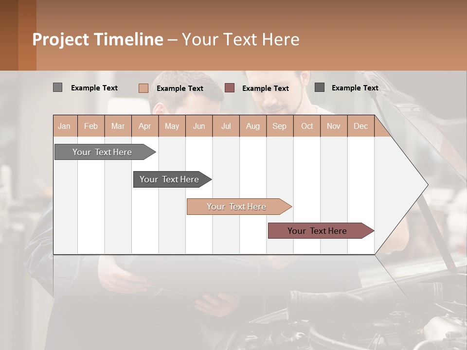 Two Men Looking At A Clipboard In Front Of A Car PowerPoint Template