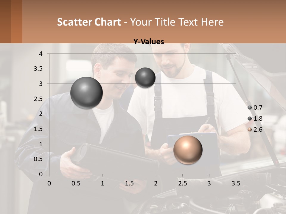 Two Men Looking At A Clipboard In Front Of A Car PowerPoint Template