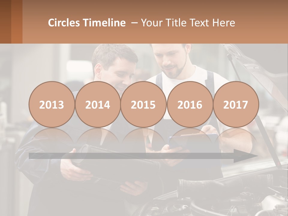 Two Men Looking At A Clipboard In Front Of A Car PowerPoint Template