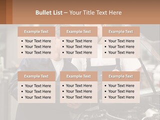 Two Men Looking At A Clipboard In Front Of A Car PowerPoint Template