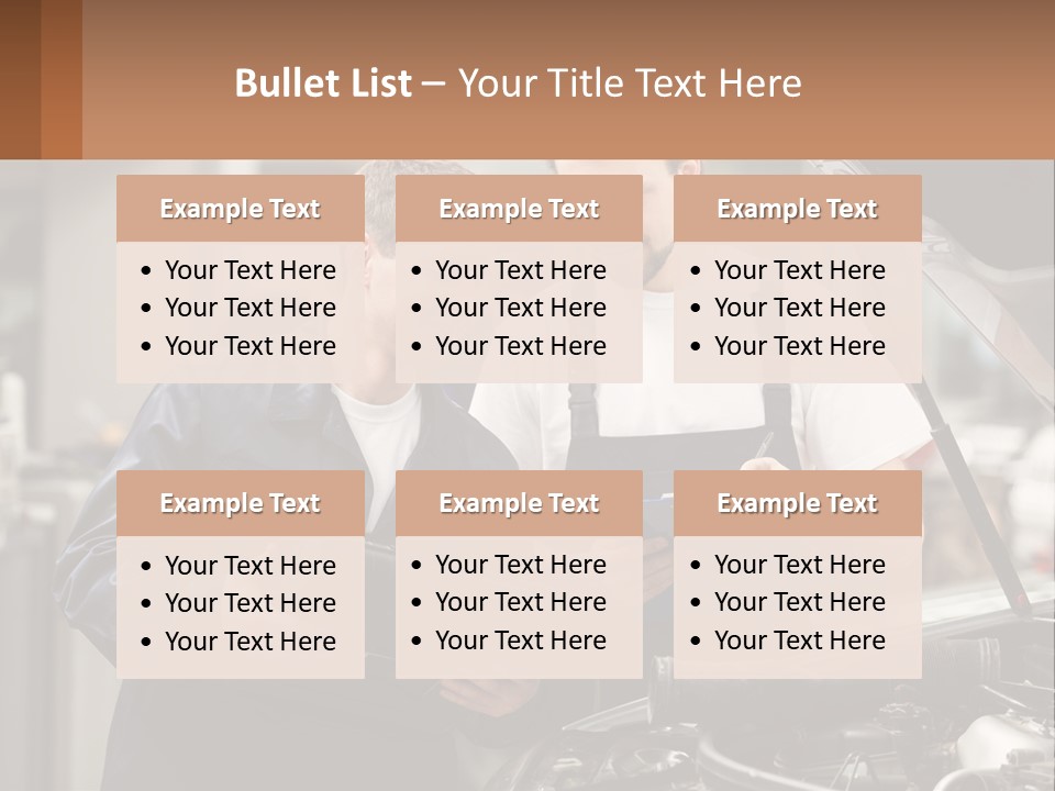 Two Men Looking At A Clipboard In Front Of A Car PowerPoint Template