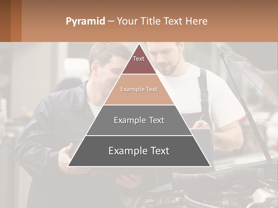 Two Men Looking At A Clipboard In Front Of A Car PowerPoint Template