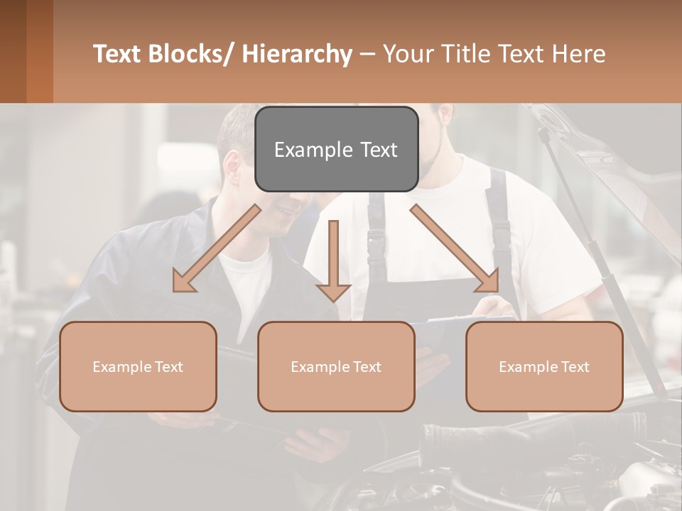 Two Men Looking At A Clipboard In Front Of A Car PowerPoint Template