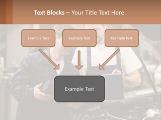 Two Men Looking At A Clipboard In Front Of A Car PowerPoint Template