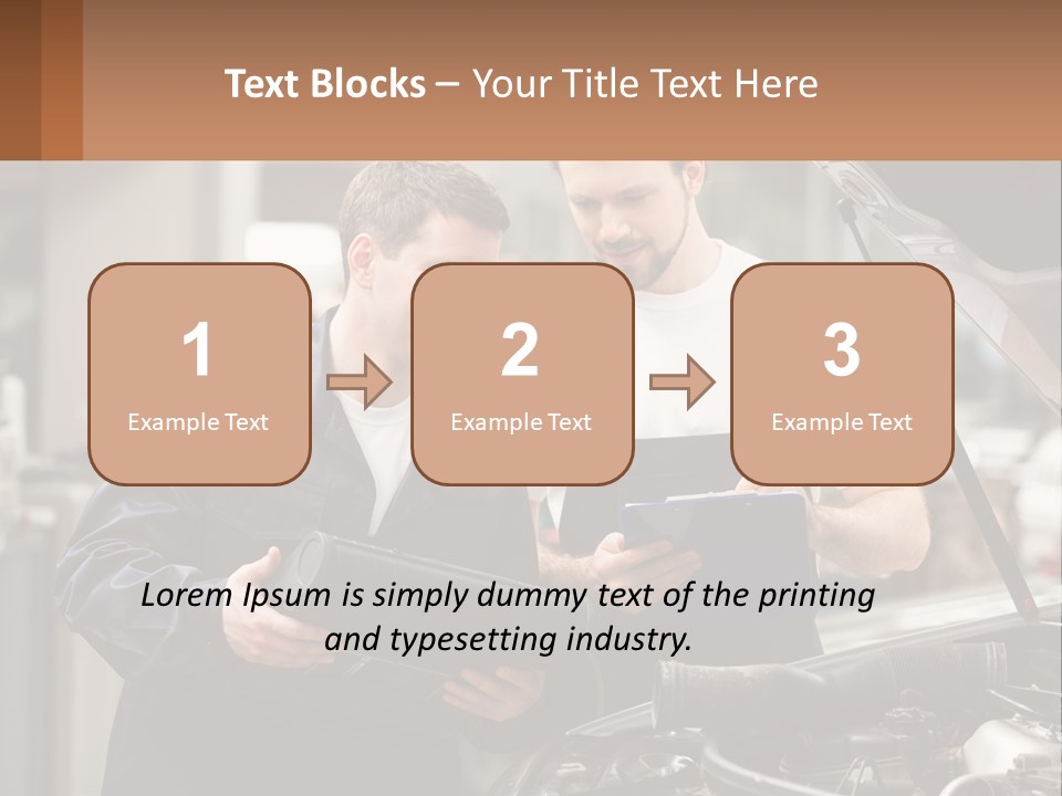 Two Men Looking At A Clipboard In Front Of A Car PowerPoint Template