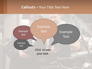 Two Men Looking At A Clipboard In Front Of A Car PowerPoint Template