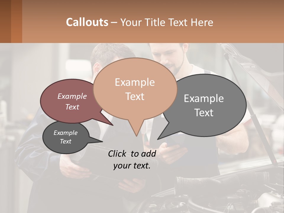 Two Men Looking At A Clipboard In Front Of A Car PowerPoint Template