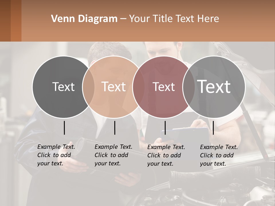 Two Men Looking At A Clipboard In Front Of A Car PowerPoint Template