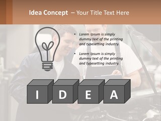 Two Men Looking At A Clipboard In Front Of A Car PowerPoint Template