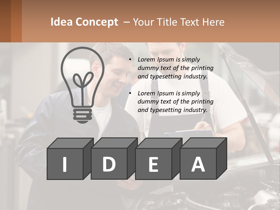 Two Men Looking At A Clipboard In Front Of A Car PowerPoint Template