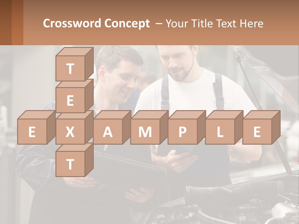Two Men Looking At A Clipboard In Front Of A Car PowerPoint Template