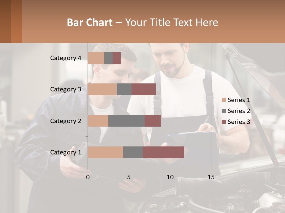 Two Men Looking At A Clipboard In Front Of A Car PowerPoint Template
