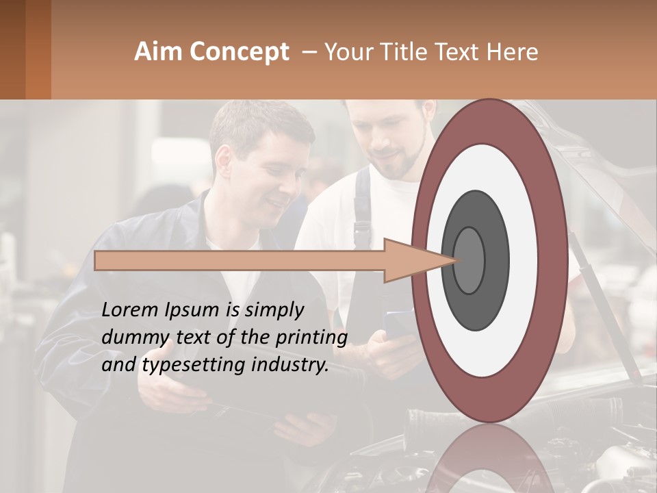 Two Men Looking At A Clipboard In Front Of A Car PowerPoint Template