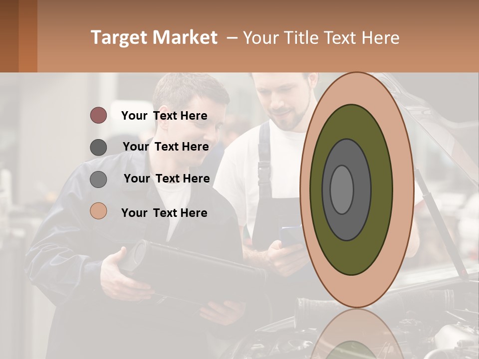 Two Men Looking At A Clipboard In Front Of A Car PowerPoint Template