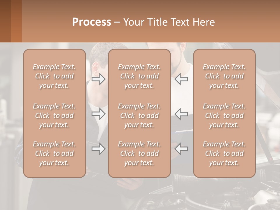 Two Men Looking At A Clipboard In Front Of A Car PowerPoint Template