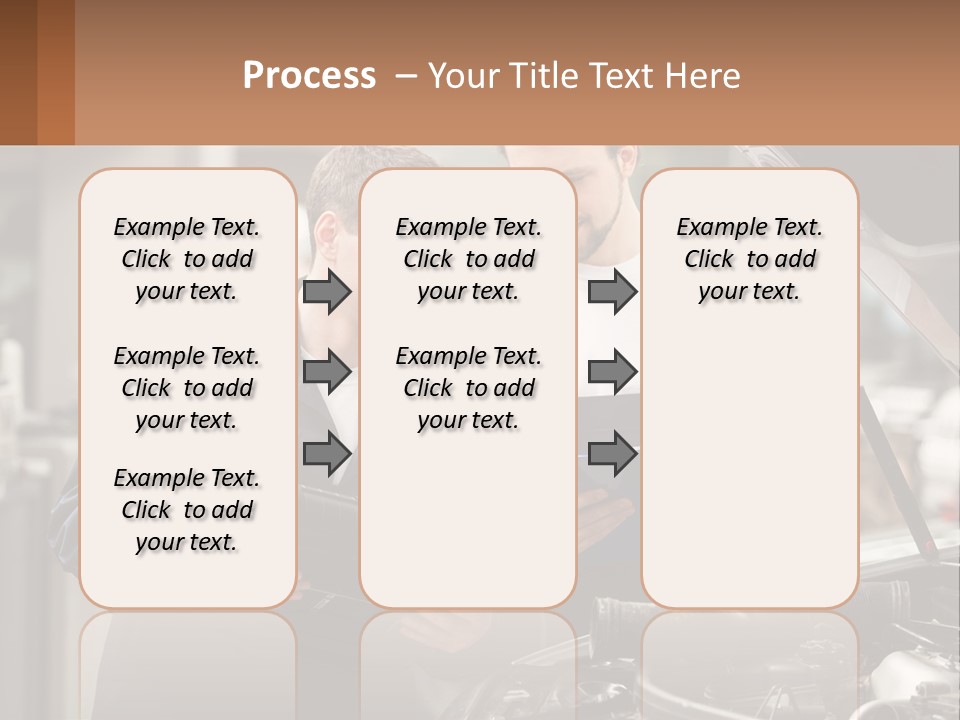 Two Men Looking At A Clipboard In Front Of A Car PowerPoint Template