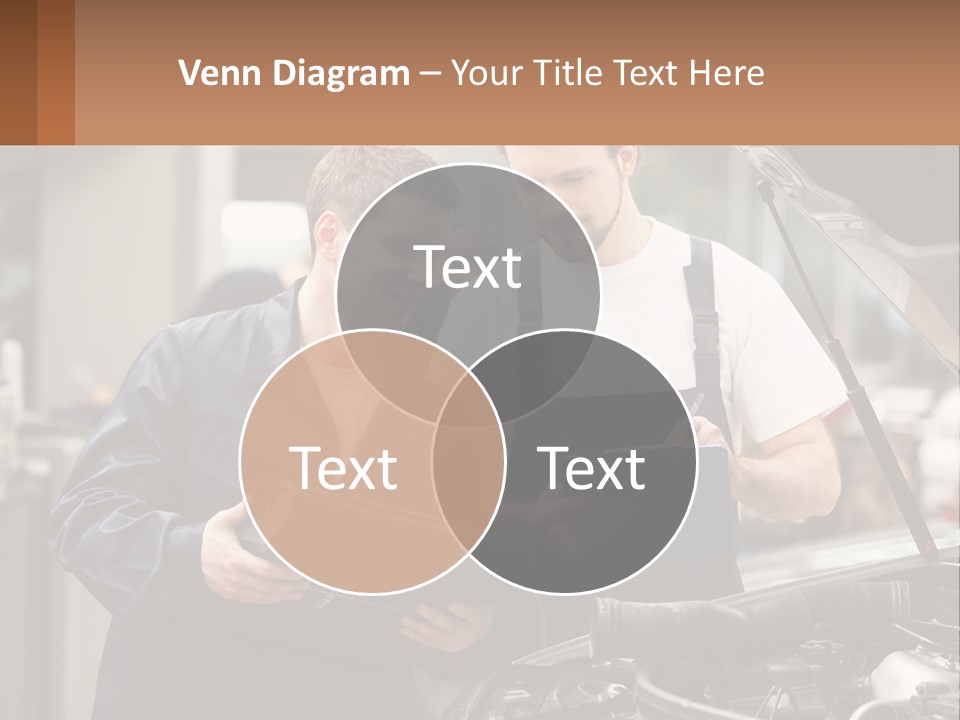 Two Men Looking At A Clipboard In Front Of A Car PowerPoint Template