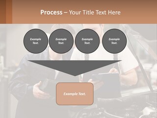 Two Men Looking At A Clipboard In Front Of A Car PowerPoint Template