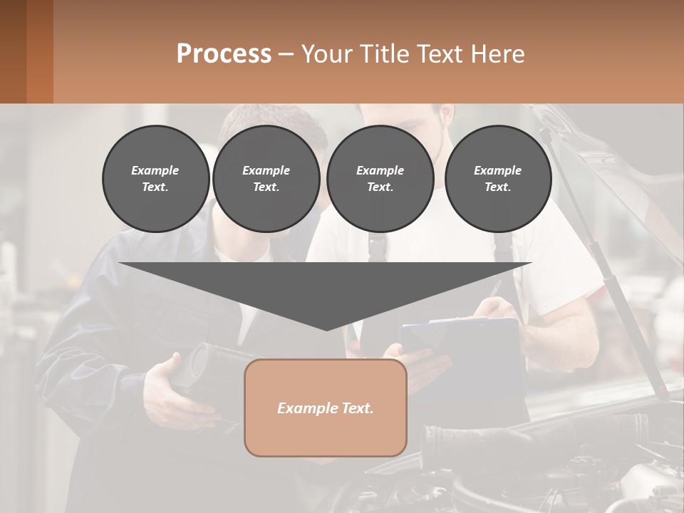 Two Men Looking At A Clipboard In Front Of A Car PowerPoint Template