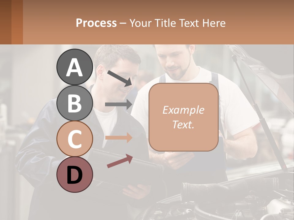 Two Men Looking At A Clipboard In Front Of A Car PowerPoint Template