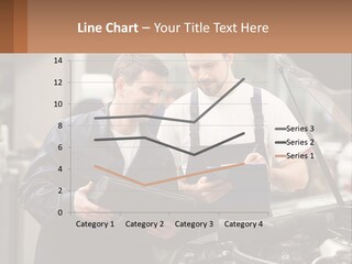 Two Men Looking At A Clipboard In Front Of A Car PowerPoint Template