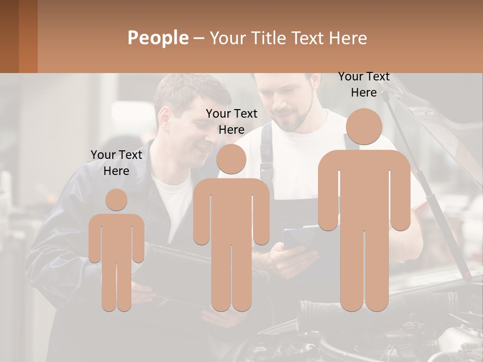 Two Men Looking At A Clipboard In Front Of A Car PowerPoint Template