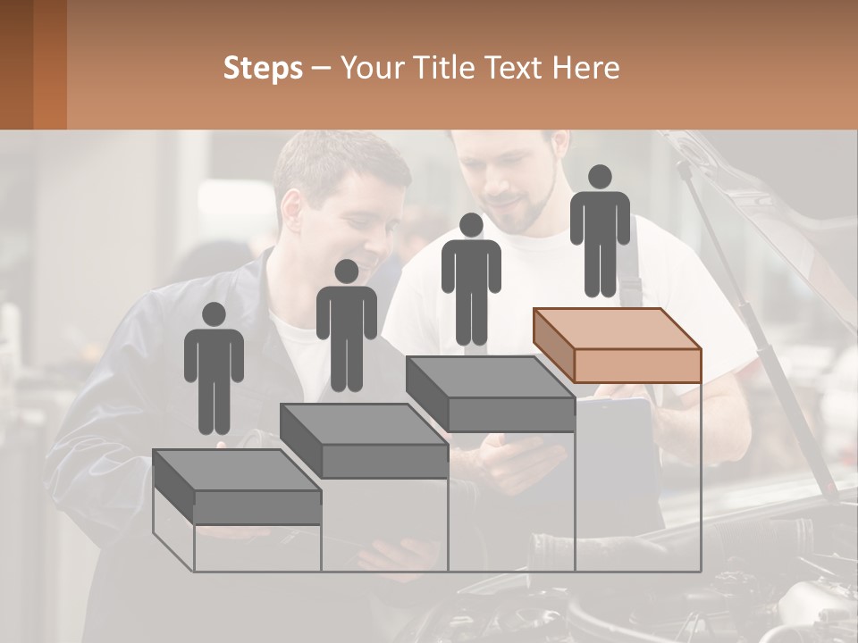 Two Men Looking At A Clipboard In Front Of A Car PowerPoint Template