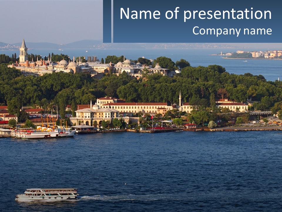 A Large Body Of Water With A Boat In It PowerPoint Template