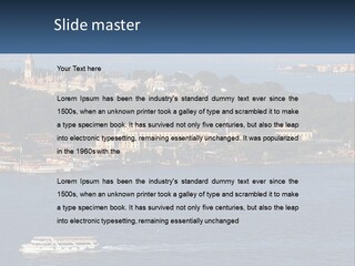 A Large Body Of Water With A Boat In It PowerPoint Template
