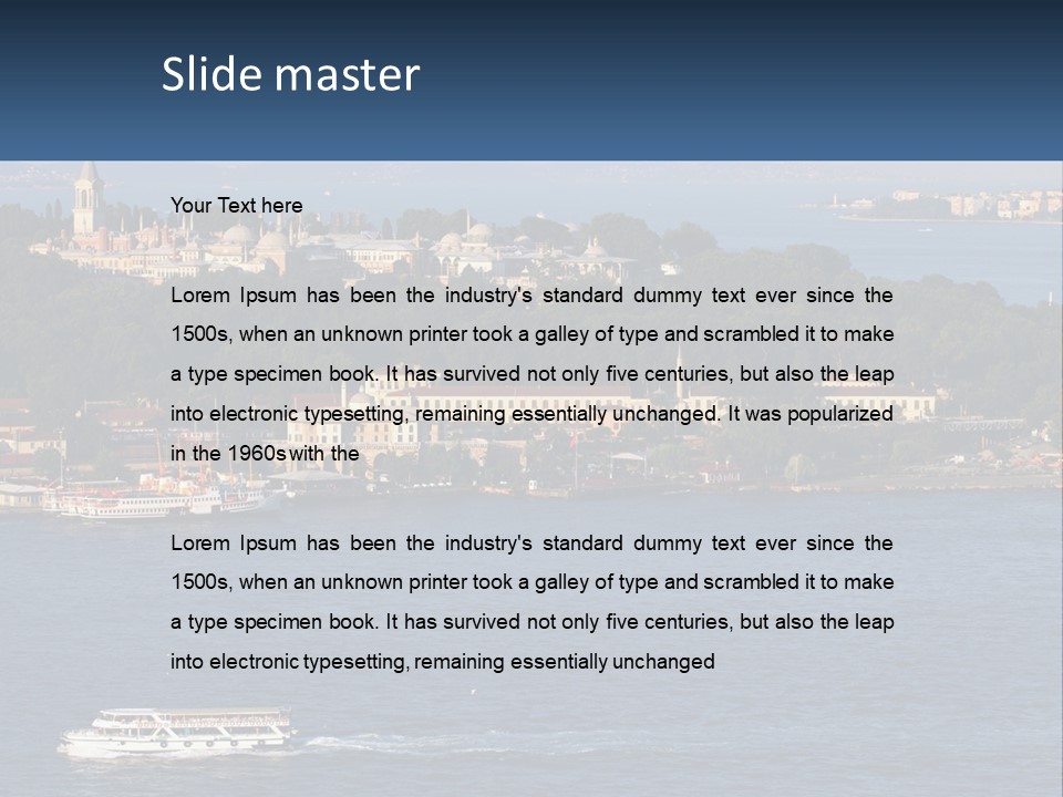 A Large Body Of Water With A Boat In It PowerPoint Template