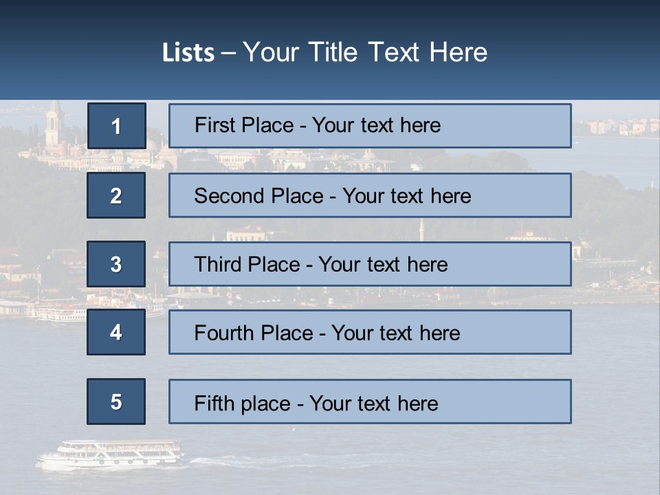 A Large Body Of Water With A Boat In It PowerPoint Template