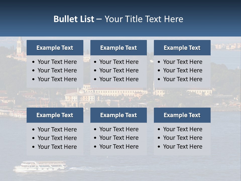 A Large Body Of Water With A Boat In It PowerPoint Template