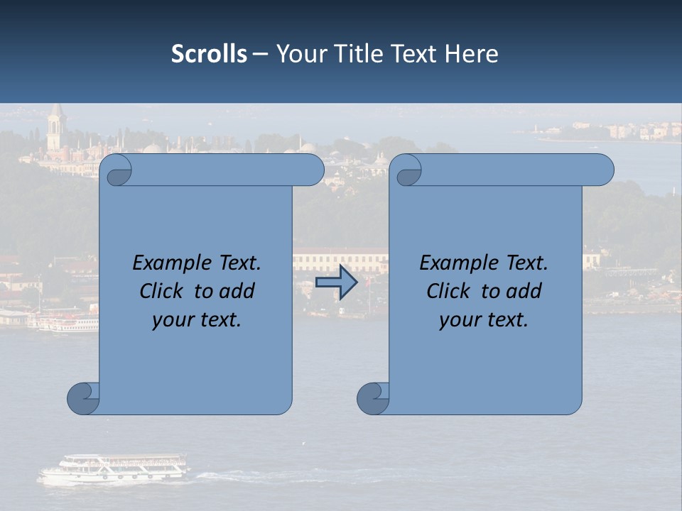 A Large Body Of Water With A Boat In It PowerPoint Template