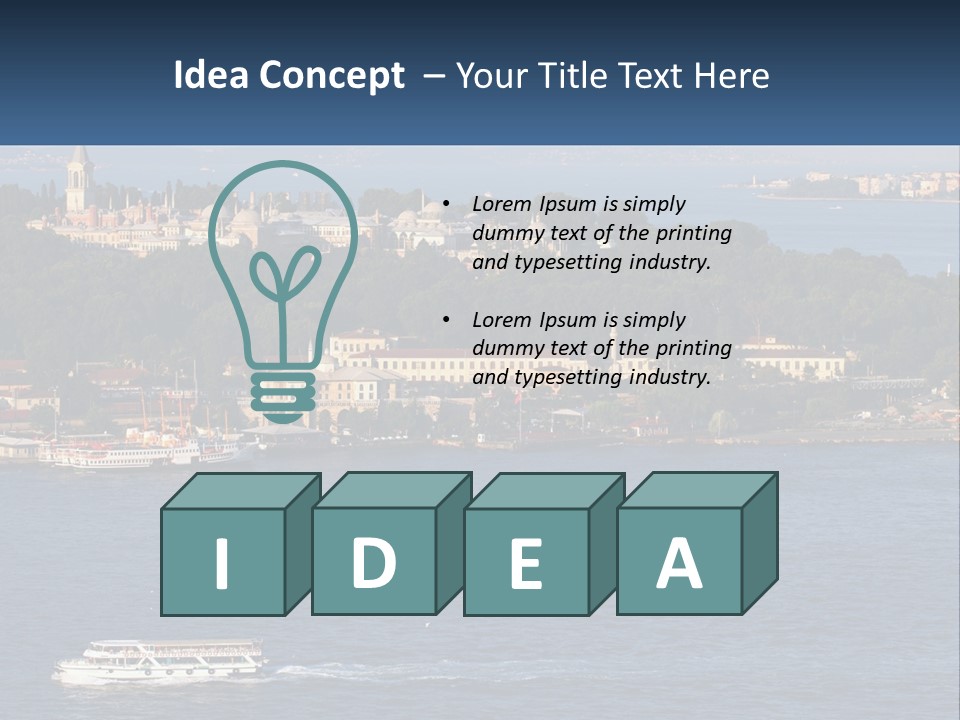 A Large Body Of Water With A Boat In It PowerPoint Template