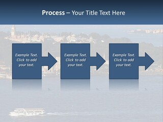 A Large Body Of Water With A Boat In It PowerPoint Template