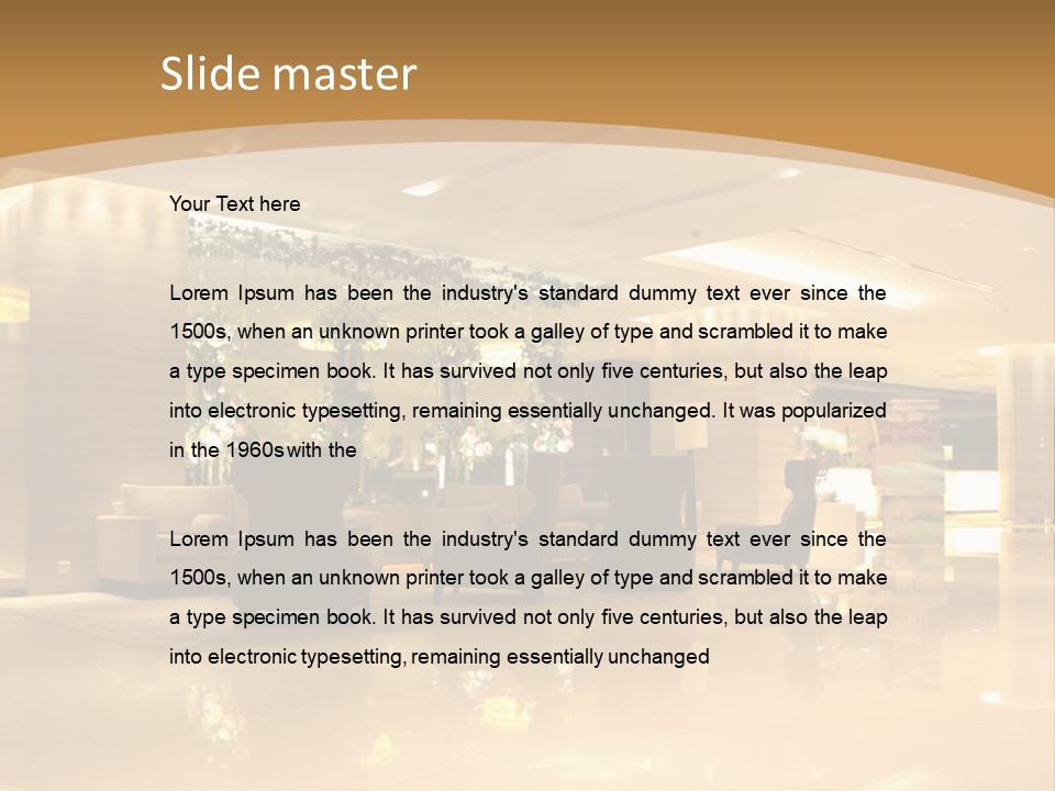 A Large Room With A Lot Of Chairs And Couches PowerPoint Template