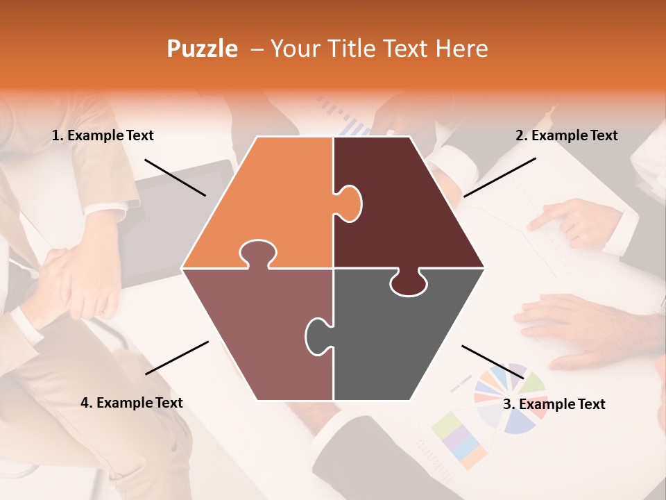 A Group Of Business People Sitting Around A Table PowerPoint Template