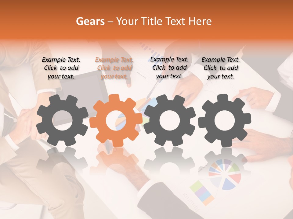 A Group Of Business People Sitting Around A Table PowerPoint Template