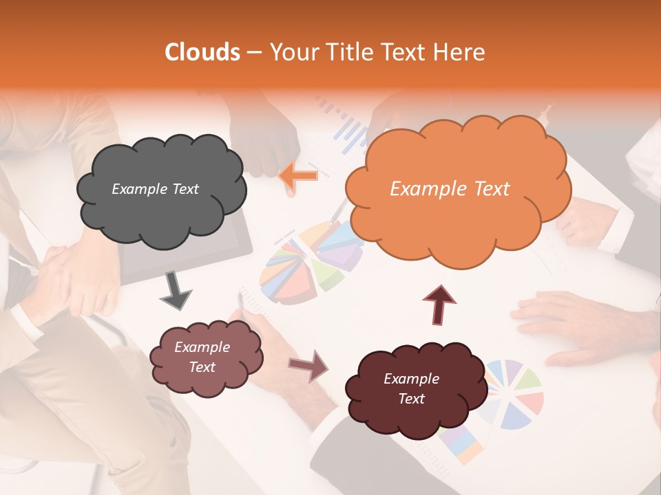 A Group Of Business People Sitting Around A Table PowerPoint Template