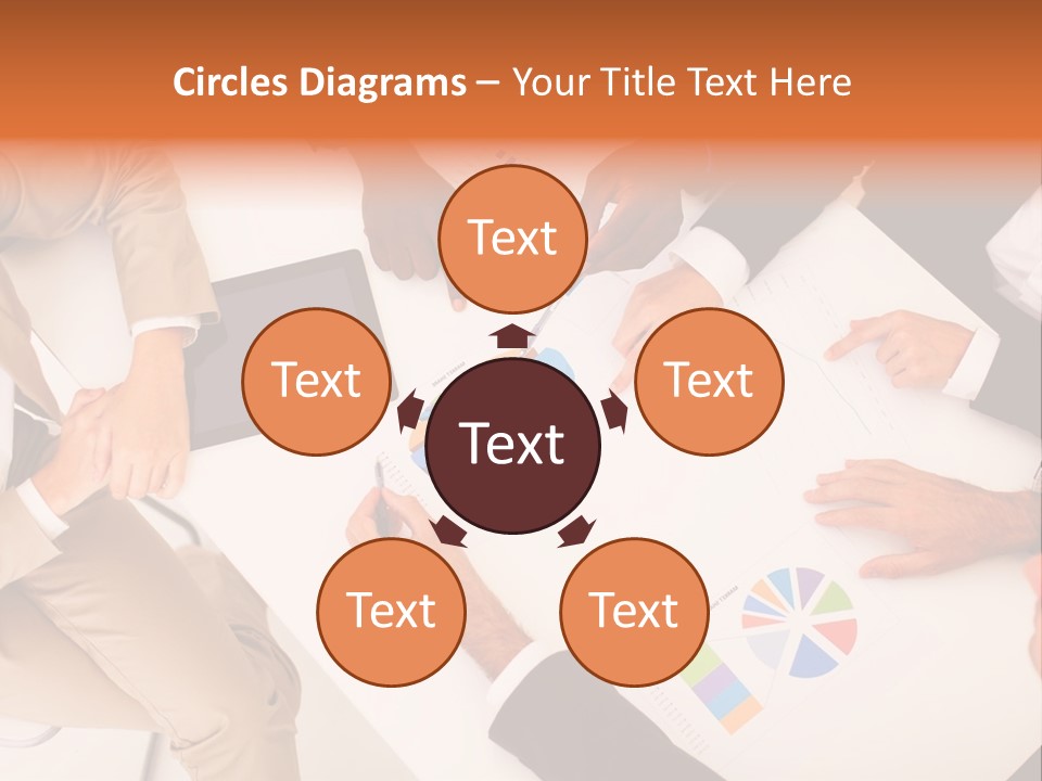 A Group Of Business People Sitting Around A Table PowerPoint Template