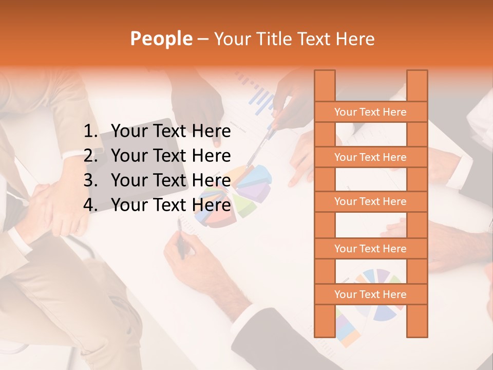 A Group Of Business People Sitting Around A Table PowerPoint Template