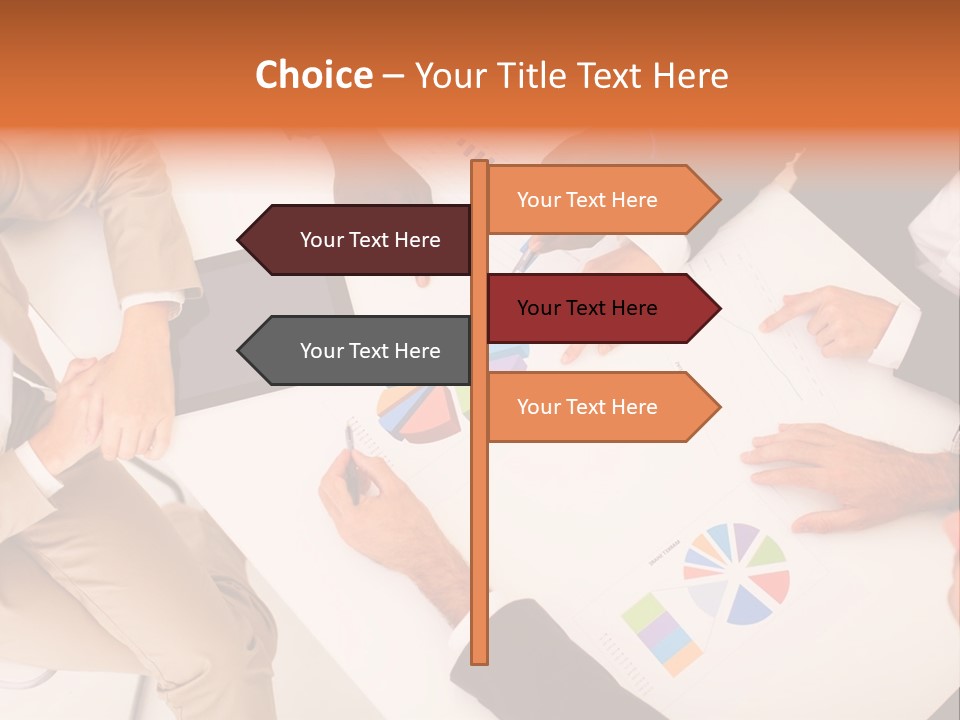 A Group Of Business People Sitting Around A Table PowerPoint Template