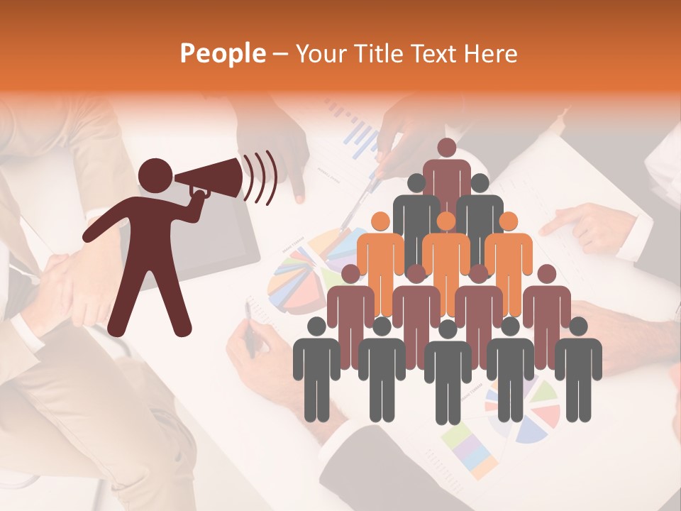 A Group Of Business People Sitting Around A Table PowerPoint Template