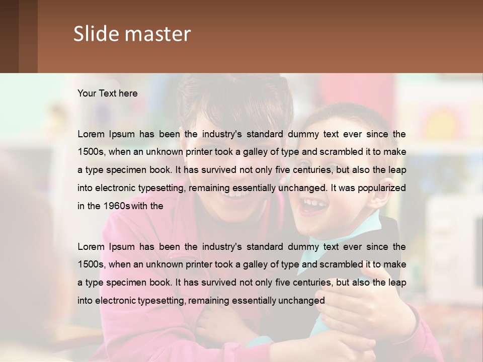 A Woman Holding A Small Child In Her Arms PowerPoint Template