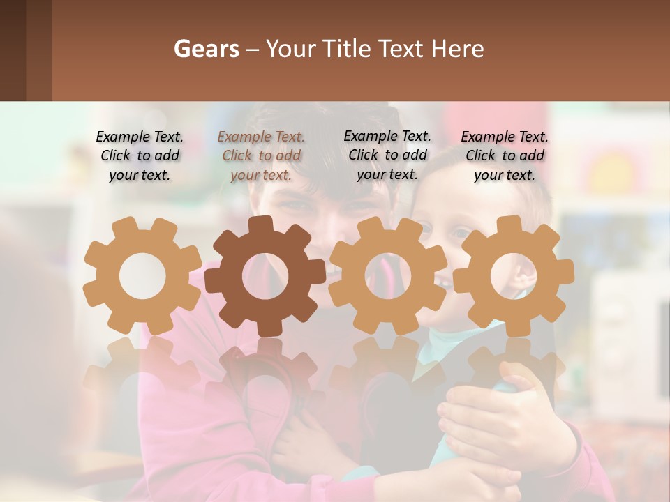 A Woman Holding A Small Child In Her Arms PowerPoint Template