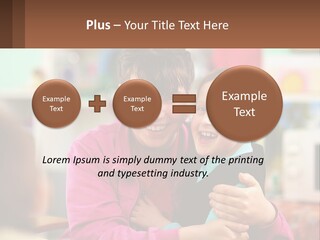 A Woman Holding A Small Child In Her Arms PowerPoint Template